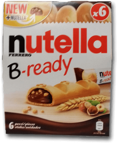 Nutella B-ready Wafer Biscuits Stuffed With Hazelnut - Nutella Ferrero B Ready (600x600), Png Download