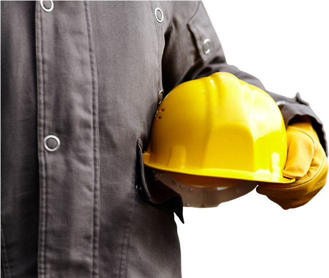A Construction Worker Holding A Hard Hat - Corporate Safety (665x553), Png Download