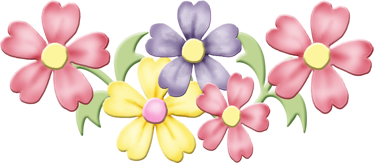 Albüm Arşivi Flower Clipart, Art Clipart, Digi Stamps, - Flower In A Row (1232x539), Png Download