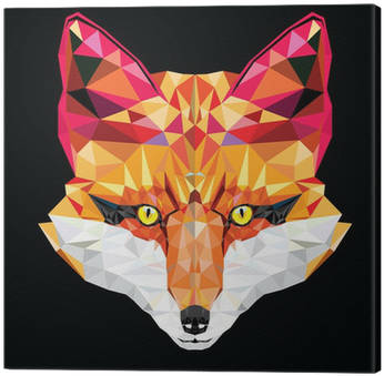 Fox Head In Geometric Pattern, Vector Illustration - Geometric Fox Painting (400x400), Png Download
