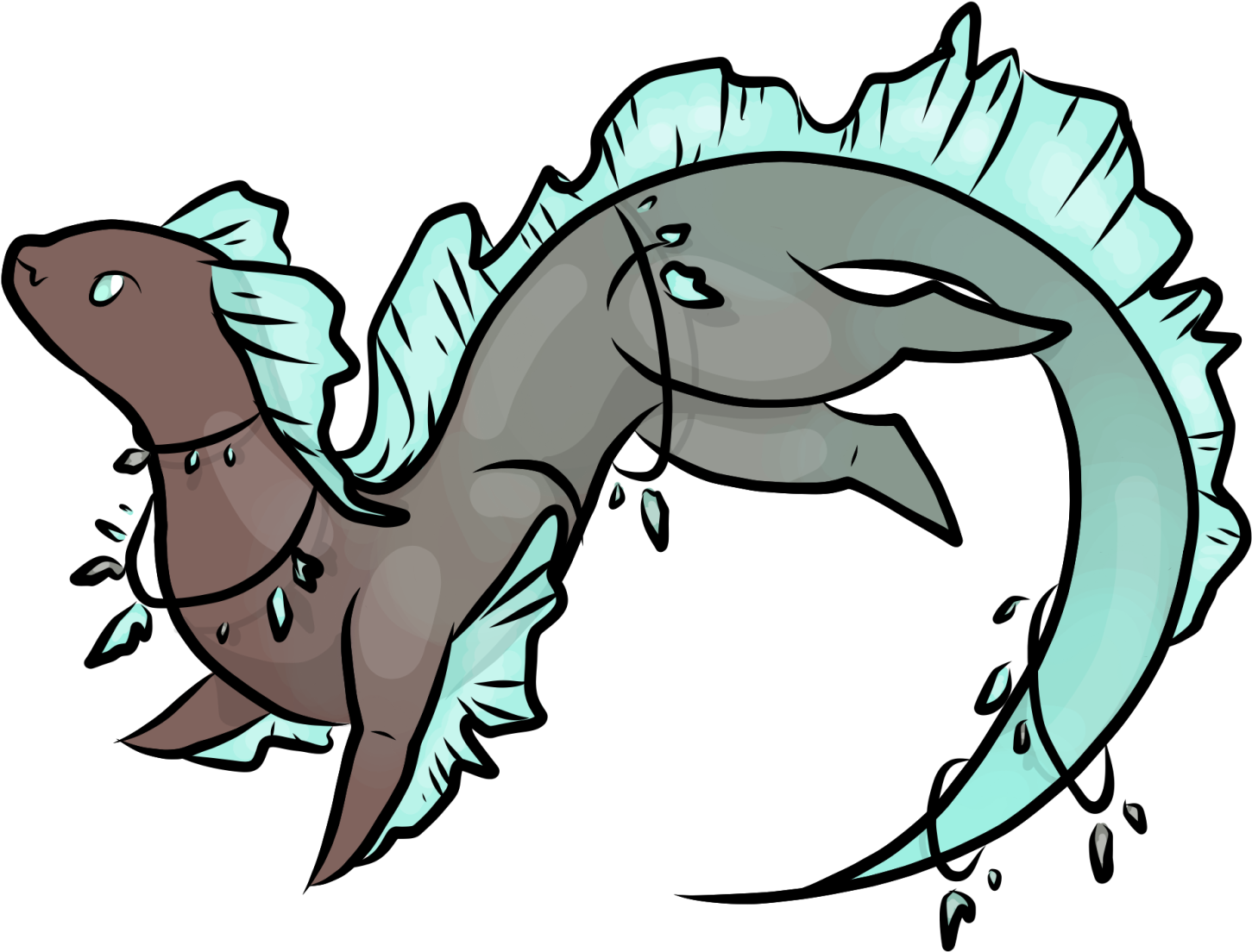 Siren Swam Over, Afraid Of The Big Boss And She Hit - Cartoon (1600x1200), Png Download