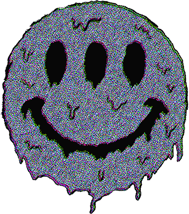 Vaporwave Trippy Trip Smile Smiley Emoji Tumblr Aesthet - Smiley Face Melting Gif (380x430), Png Download