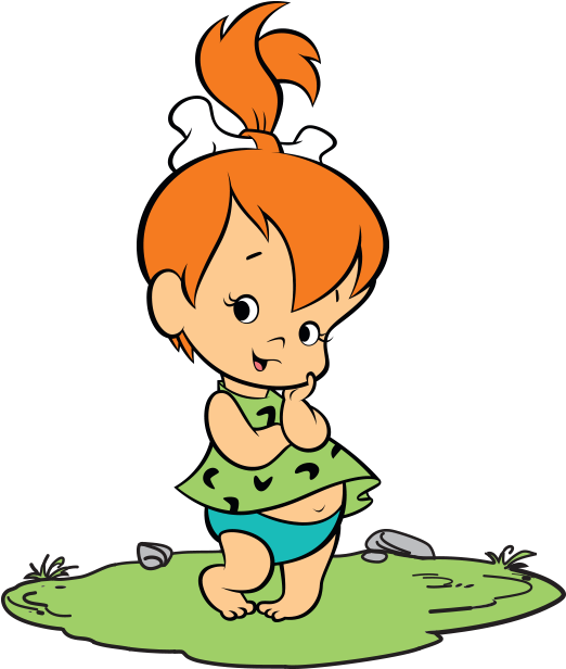 Pebble Giving Pose - Pebbles Flintstones (565x803), Png Download