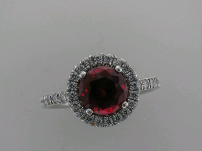 Platinum Hearts On Fire Diamond Mounting With Chatham - Engagement Ring (700x700), Png Download
