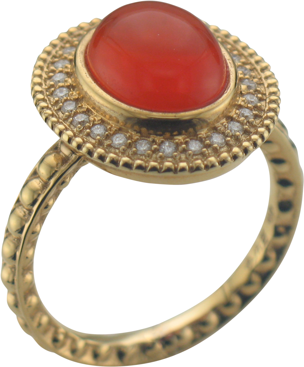 18k Yellow Gold Fire Opal Diamond Ring (2500x1875), Png Download