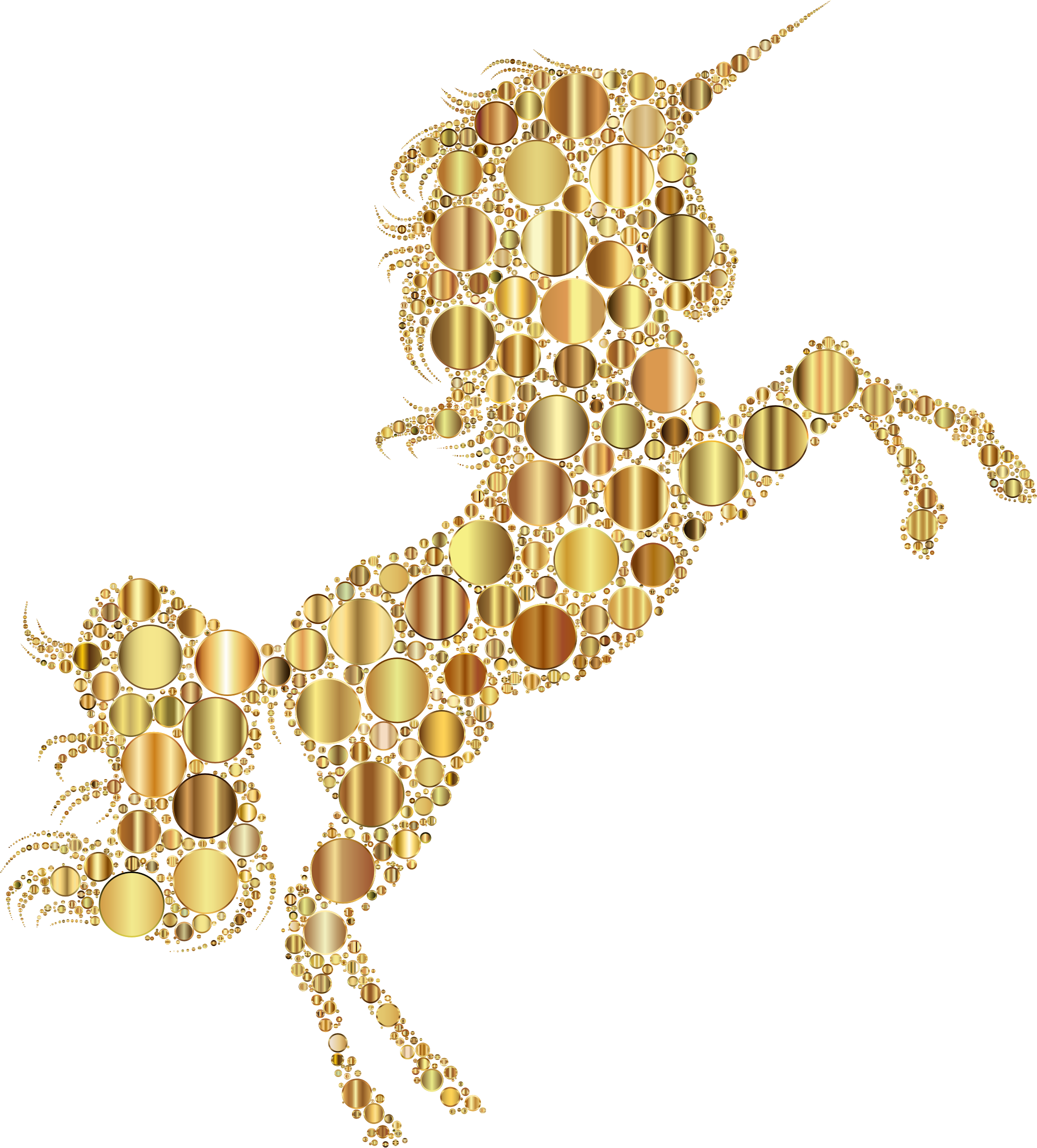 This Free Icons Png Design Of Gold Unicorn Silhouette (2074x2296), Png Download