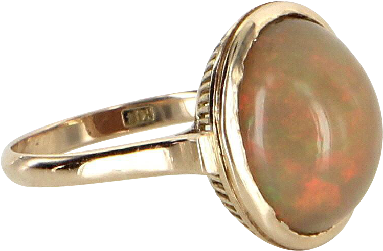 Natural Mexican Fire Opal Cocktail Ring Vintage 14 - Natural Mexican Fire Opal Cocktail Ring - Precious (748x748), Png Download