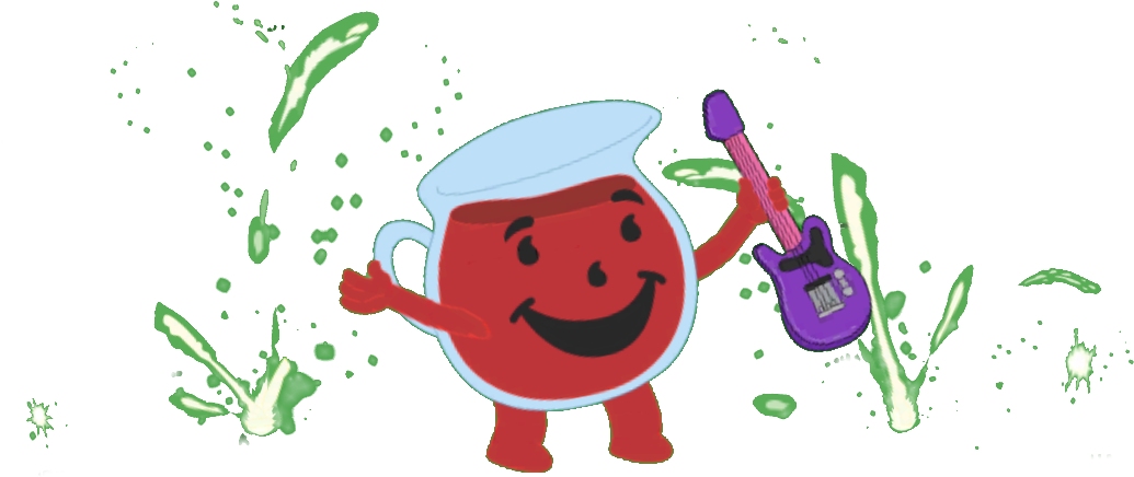 Kool Aid Man Rock Out - Cartoon (1058x459), Png Download