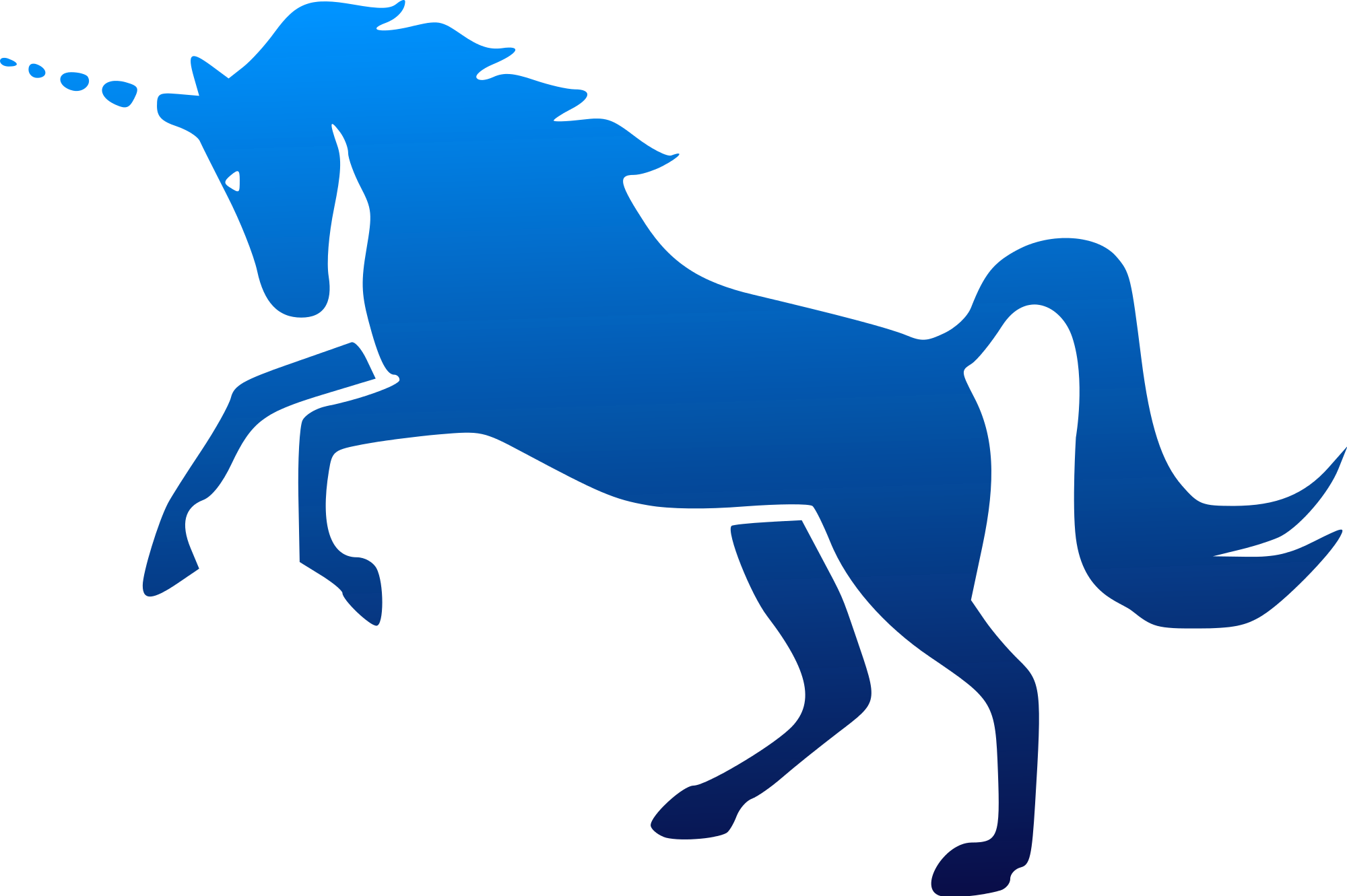 Open - Blue Unicorn Clip Art (2000x1331), Png Download