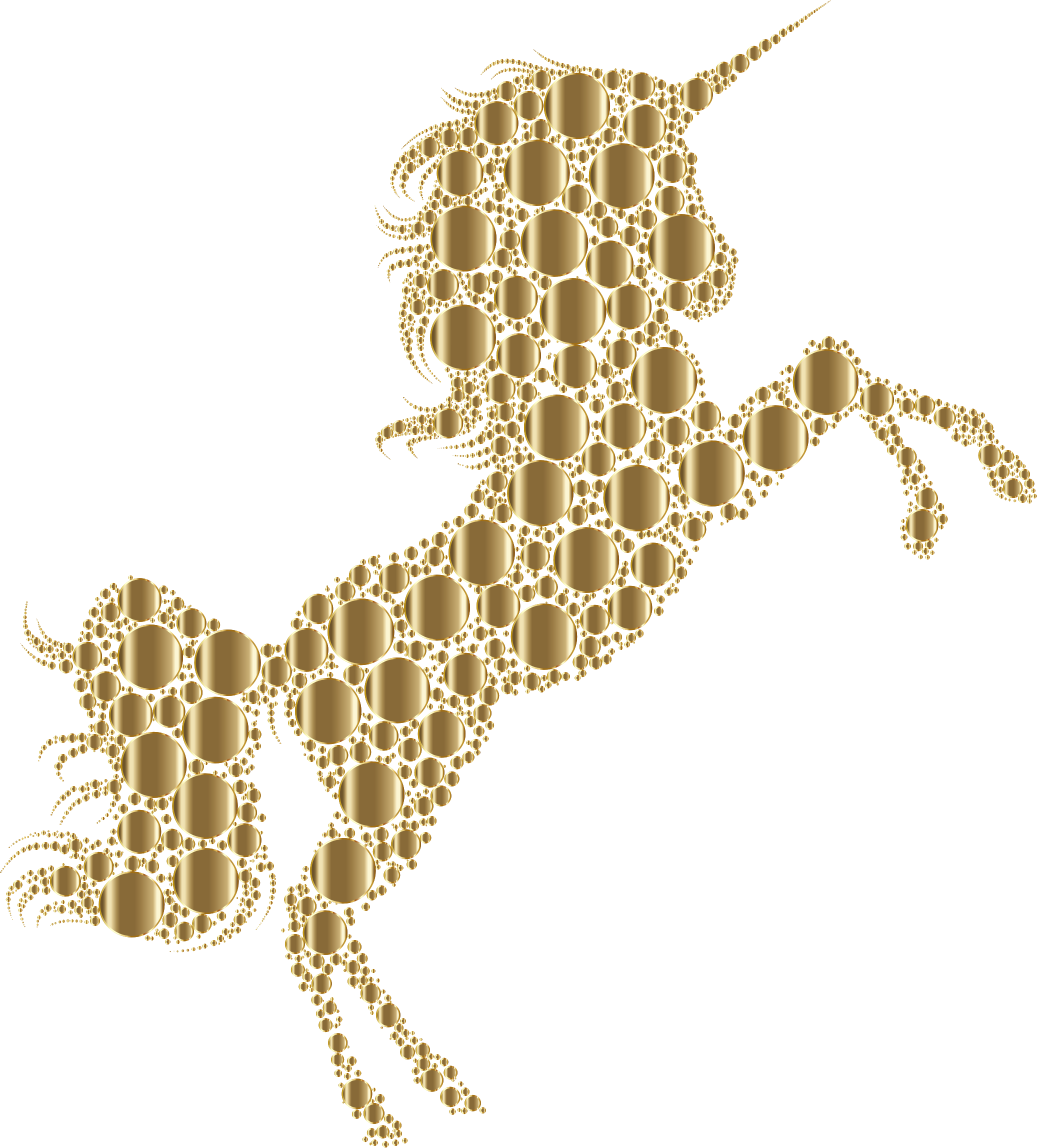 This Free Icons Png Design Of Gold Unicorn Silhouette (2074x2296), Png Download