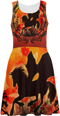 Wonderful Black Unicorn Silhouette Atalanta Sundress - Wonderful Black Unicorn Throw Blanket (500x500), Png Download