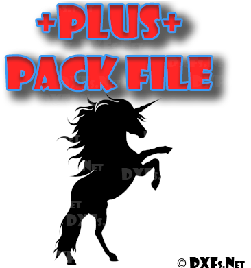 Dxf336-p Unicorn Horse Standing Rearing Silhouette - Half Circle Design Cnc (400x400), Png Download