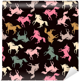 Realistic Unicorn Silhouette Seamless Pattern - Interestprint Hipster Realistic Unicorn Silhouette (400x400), Png Download