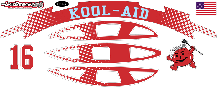 Koolaid Decal Set - Lacrosse Helmet Decal Template (750x309), Png Download