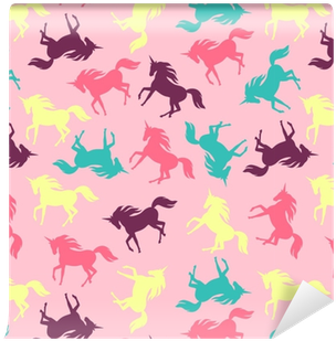 Realistic Unicorn Silhouette Seamless Pattern - 'wall Décor By Sincere Surroundings - ' (400x400), Png Download