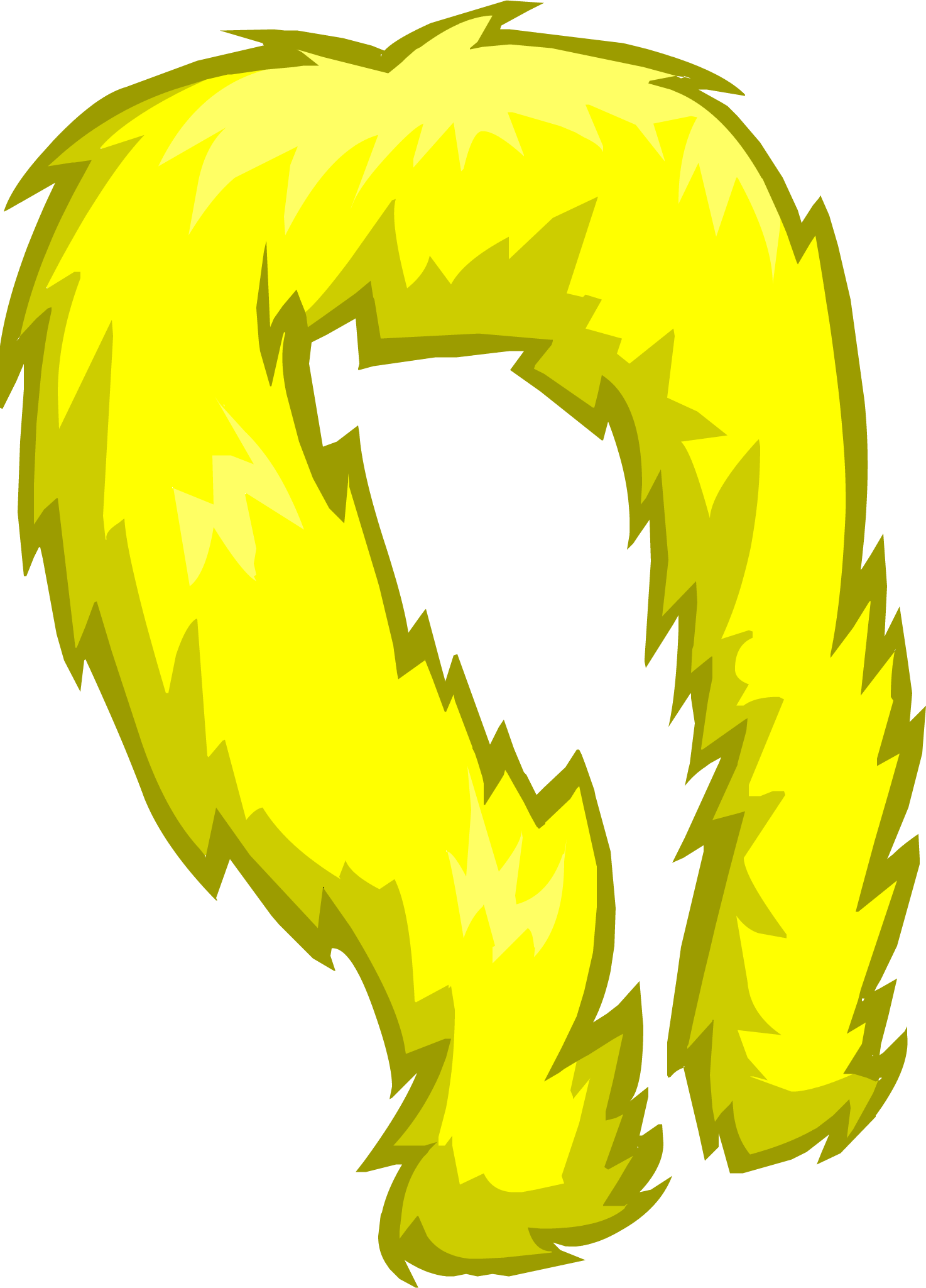 Yellow Feather Boa Icon - Club Penguin Feather Boa (1474x2049), Png Download