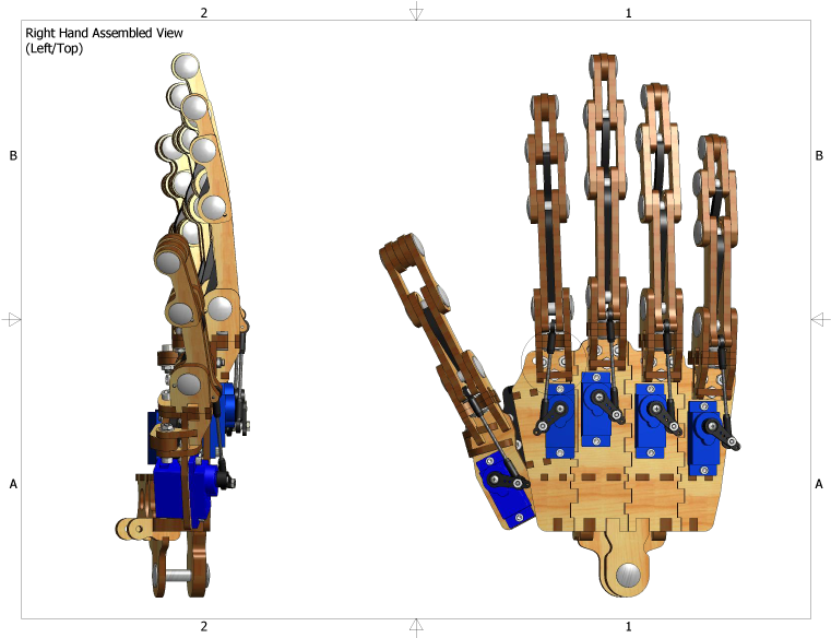 Right Hand Assembly Left-top - Roy Robot Hand (770x585), Png Download
