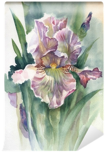 Watercolor Flower Collection - Toilet Tattoos Watercolor Iris Toilet Seat Decal Size: (400x400), Png Download
