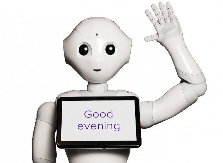 Hi, I'm Pepper - Welcoming Robot (720x526), Png Download