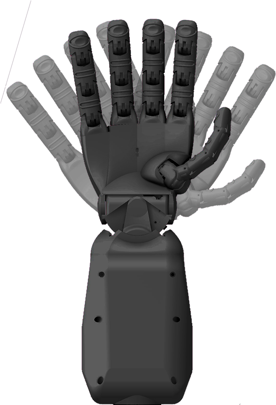 Rh8d Dexterous Hand Adult Size 5 Fingers With Opposable - Thumb (572x817), Png Download