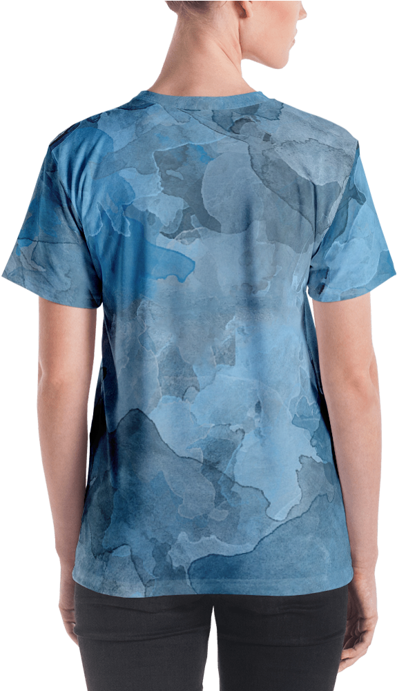 Prussian Blue Watercolor Women's T Shirt T Shirt Zazuze - T-shirt (1000x1000), Png Download
