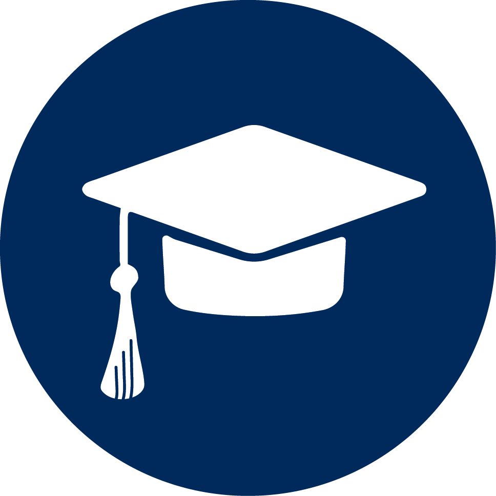 Graduate School Icon - University Icon Blue (968x968), Png Download