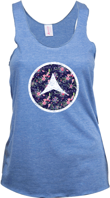 Aspinwall Floral Icon Athletic Blue Womens Tank 4 - Active Tank (672x800), Png Download