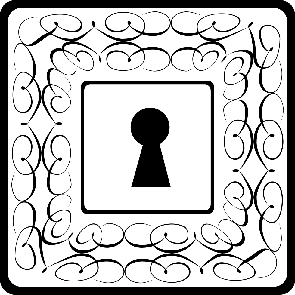 Keyhole In Squares With Thin Delicate Floral Designs - Buco Della Serratura Simbolo (980x981), Png Download