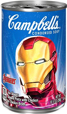 Marvel Avengers Soup Iron Man - Campbell's Condensed Soup, Cream Of Shrimp - 10.75 (400x400), Png Download