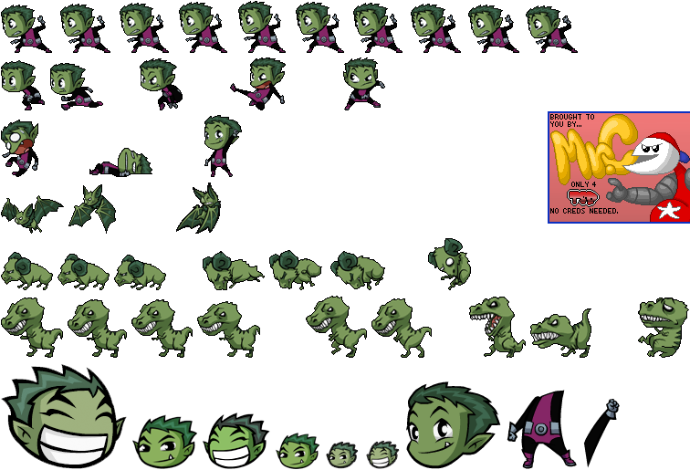 Beast Boy - Teen Titans Beast Boy Sprite (756x515), Png Download