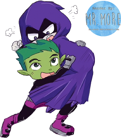 Chico Bestia Y Raven (432x493), Png Download