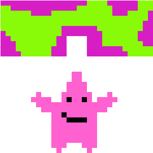Patrick Star Pants - Pixel Art (450x420), Png Download