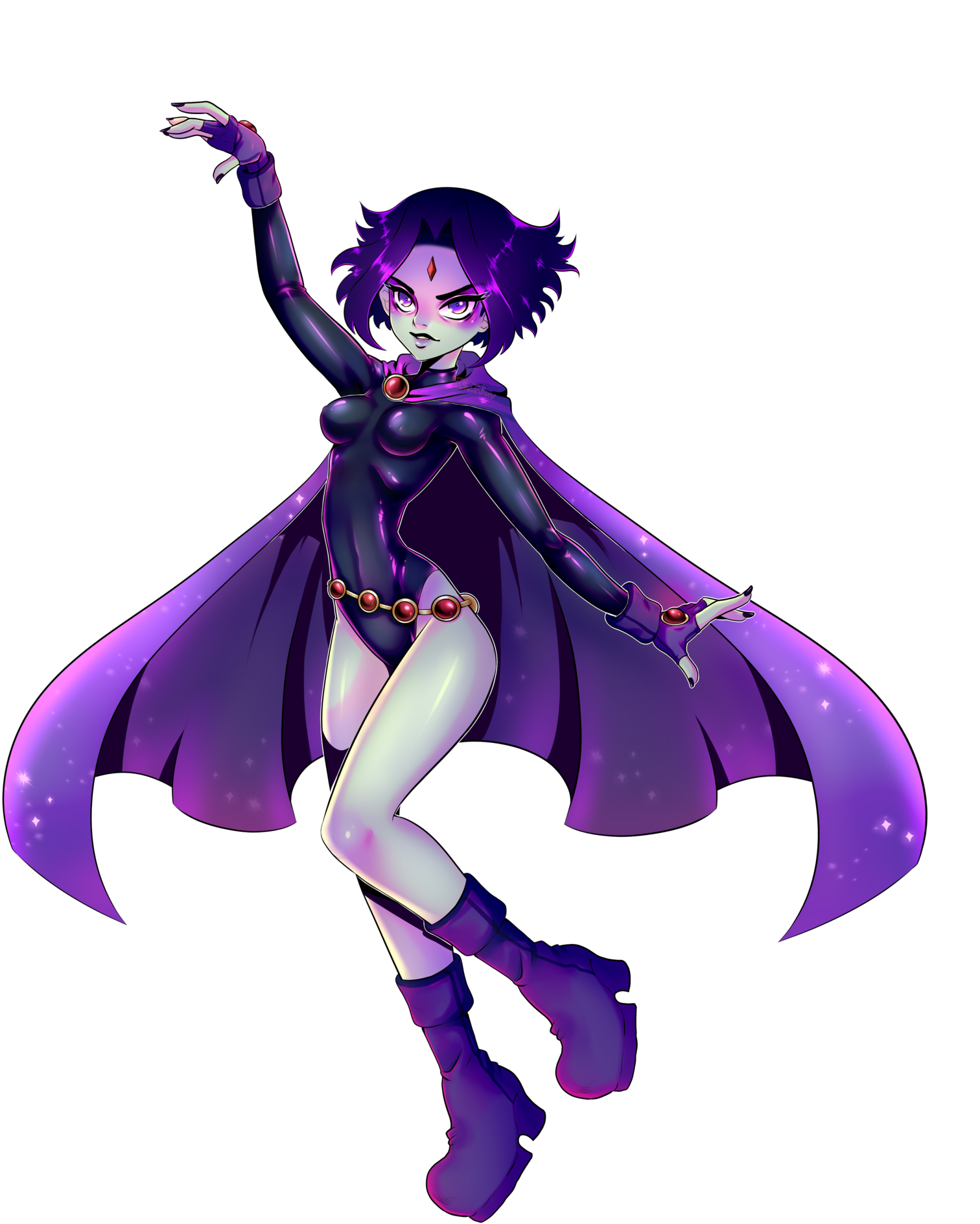 Banner Download Beast Boy Deathstroke Teen Titans Transprent - Raven En Anime (1600x2000), Png Download