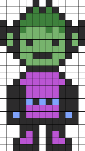 Beast Boy From Teen Titans Perler Bead Pattern / Bead - Twenty One Pilots Pixel Art (274x484), Png Download