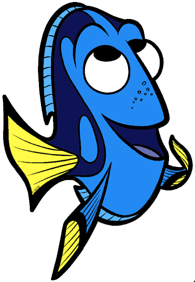 Vector Black And White Download Baby Dory Clipart - Dory Clipart (390x564), Png Download
