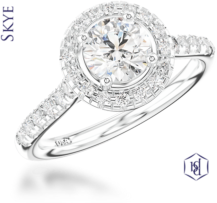 Round Brilliant Cut Platinum Cluster Diamond Band - Princess Cut (500x500), Png Download