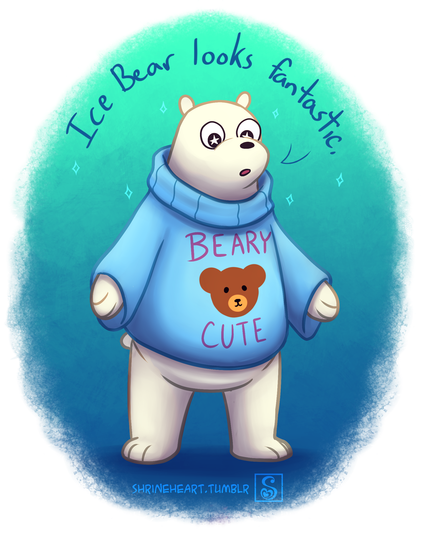 We Bare Bears - Ice Bear We Bare Bears Fanart (1753x2218), Png Download