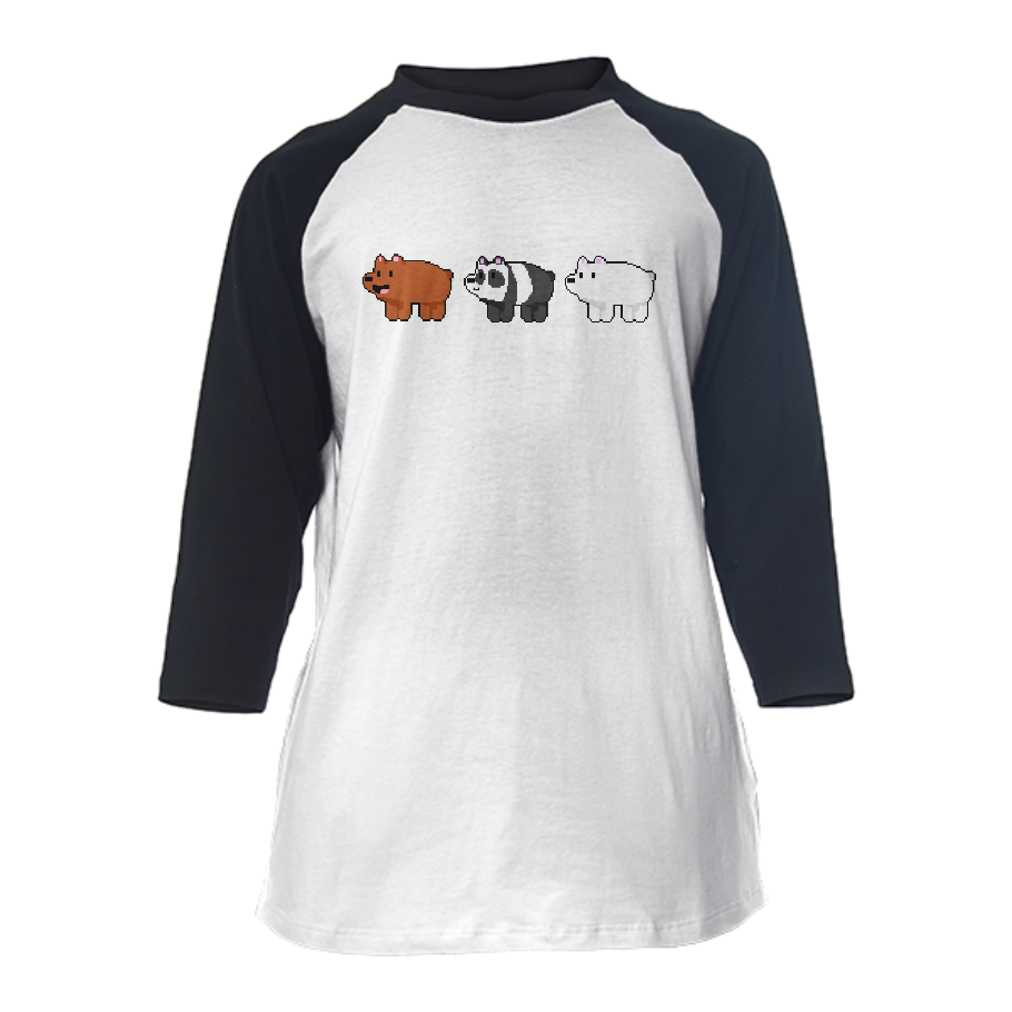 We Bare Bears Baseball Tee - Henley Longsleeve (910x910), Png Download