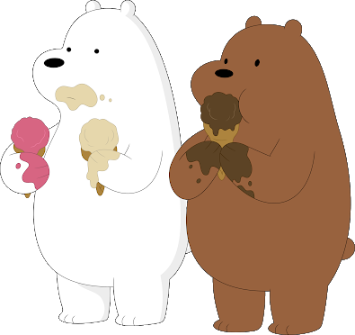 Webarebears Bears Panda Polarbear Icecream - We Bare Bear Ice Cream (395x372), Png Download