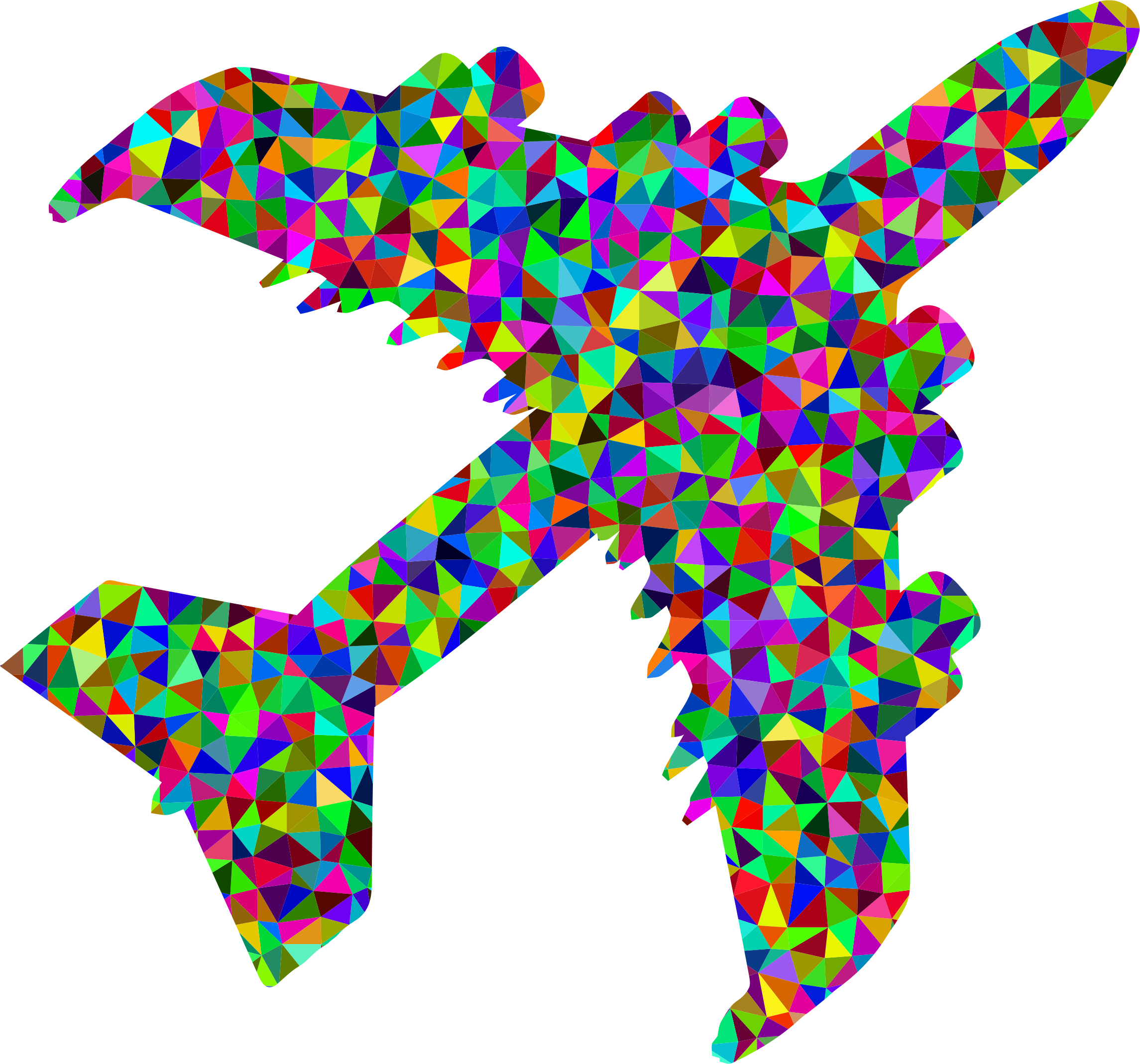 This Free Icons Png Design Of Prismatic Low Poly Airplane (2290x2138), Png Download