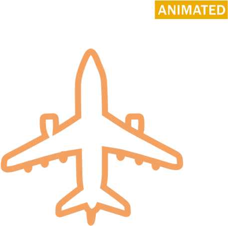 Plane Icon Png Orange (548x548), Png Download