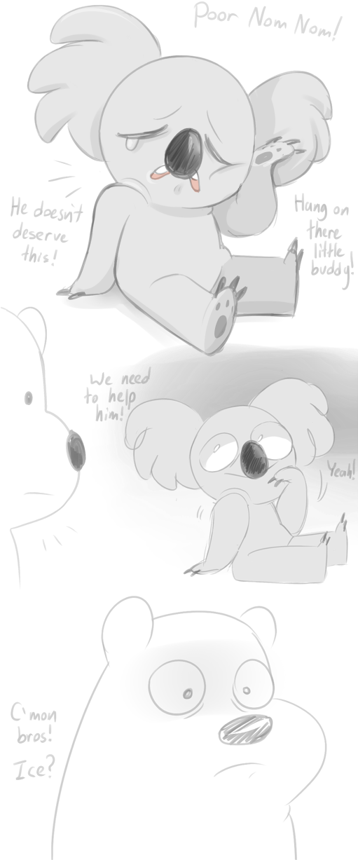 Homer Simpson Bear White Black Black And White Mammal - Nom Nom We Bare Bears Pokémon (510x1266), Png Download
