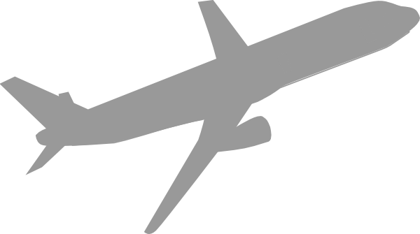 This Free Clipart Png Design Of Airplane Gray (600x335), Png Download