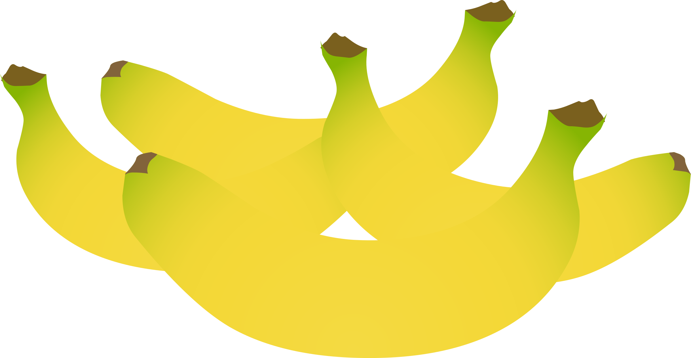 Food Clipart Banana - Banana Logo Clipart (2400x1245), Png Download