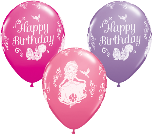 11" Sofia Birthday Disney Latex Balloons X - Princess Sofia Balloons Png (500x500), Png Download