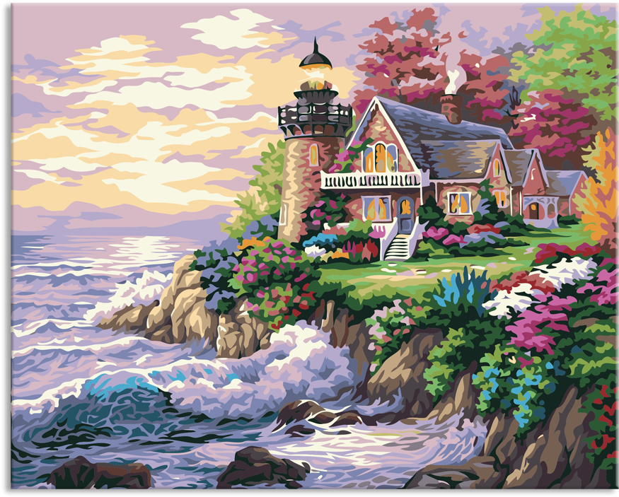 Classical Oil Painting Of Village, Classical Oil Painting - Tela A Óleo Castelo (1000x1000), Png Download