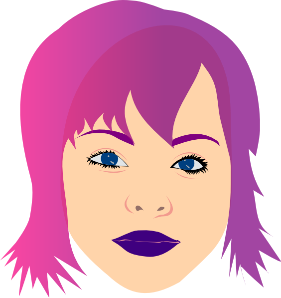 How To Set Use Girl With Purple Hair Clipart (564x597), Png Download