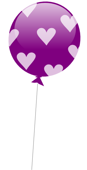 Violet Clipart Balloon - Purple Balloons Clipart (306x593), Png Download
