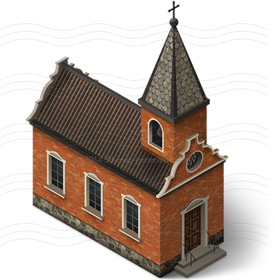 Church Isometric Icon - Church 3d Icon (400x400), Png Download