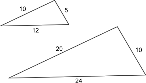 Two Triangles That Are Similar But Not Congruent (473x271), Png Download